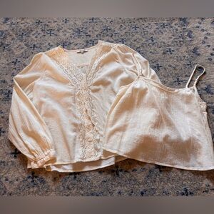 Madewell slightly cropped at hip, blouse